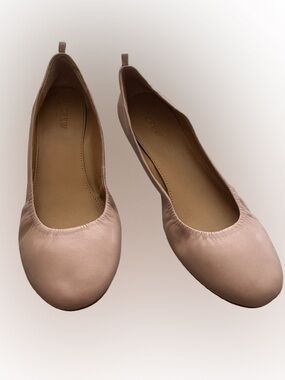 J. Crew Anya Leather Ballet Flats in Light Creamy Tan Sz 8.5 Great Neutral